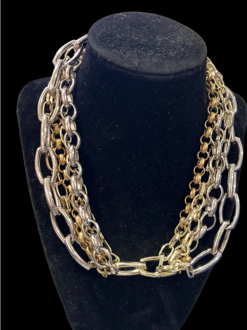 Kendra Scott Multi Stack Chain “Ryder” Mixed Metal Necklace heavy